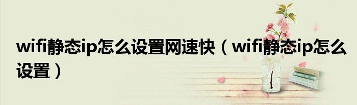 wifi静态ip怎么设置网速快(wifi静态ip怎么设置)
