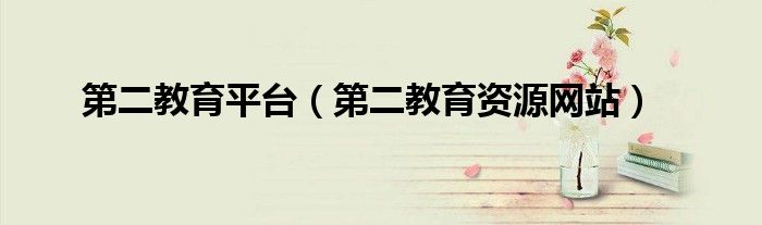 第二教育平台(第二教育资源网站)