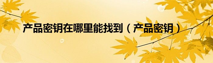产品密钥在哪里能找到(产品密钥)