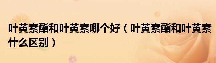 叶黄素酯和叶黄素哪个好(叶黄素酯和叶黄素什么区别)
