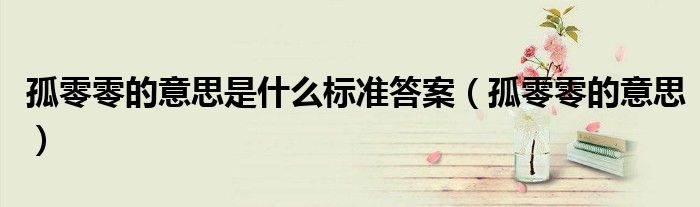 孤零零的意思是什么标准答案(孤零零的意思)