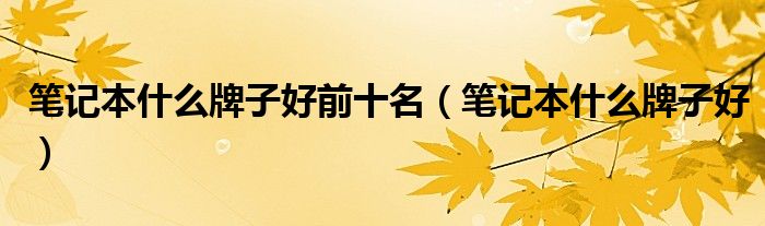 笔记本什么牌子好前十名(笔记本什么牌子好)