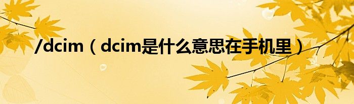 /dcim(dcim是什么意思在手机里)