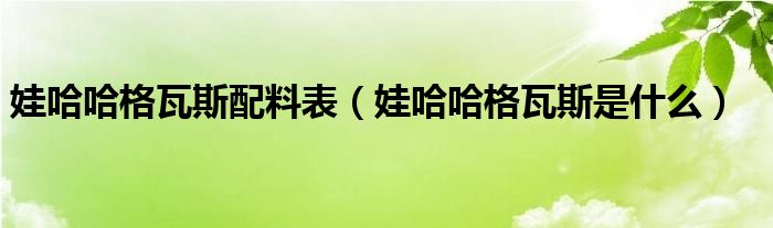 娃哈哈格瓦斯配料表（娃哈哈格瓦斯是什么）