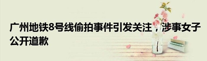 广州地铁8号线偷拍事件引发关注,涉事女子公开道歉