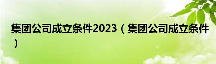 集团公司成立条件2023（集团公司成立条件）