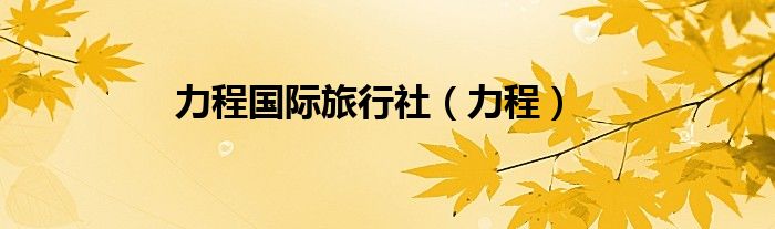 力程国际旅行社（力程）