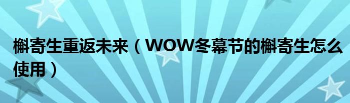 槲寄生重返未来(WOW冬幕节的槲寄生怎么使用)