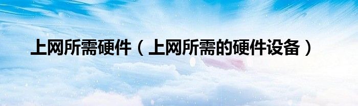 上网所需硬件(上网所需的硬件设备)