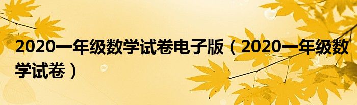 2020一年级数学试卷电子版(2020一年级数学试卷)