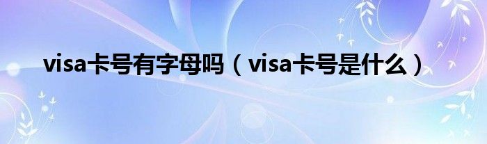 visa卡号有字母吗(visa卡号是什么)