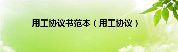 用工协议书范本(用工协议)