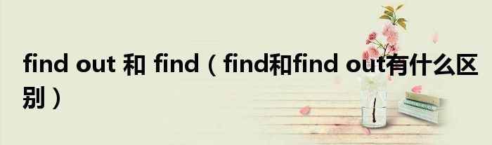 find out 和 find(find和find out有什么区别)