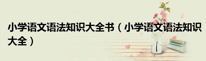 小学语文语法知识大全书(小学语文语法知识大全)