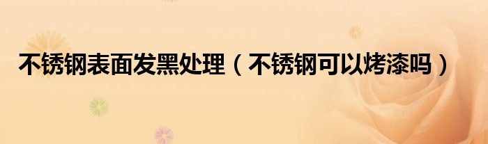 不锈钢表面发黑处理(不锈钢可以烤漆吗)
