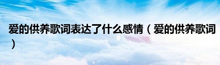爱的供养歌词表达了什么感情(爱的供养歌词)