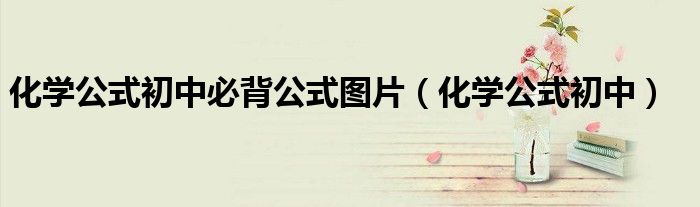 化学公式初中必背公式图片(化学公式初中)