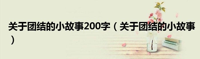 关于团结的小故事200字(关于团结的小故事)