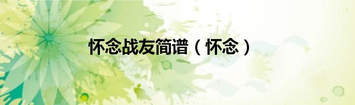 怀念战友简谱（怀念）