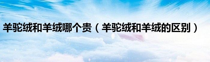羊驼绒和羊绒哪个贵(羊驼绒和羊绒的区别)