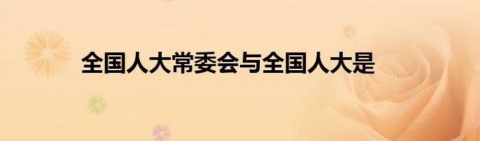 全国人大常委会与全国人大是