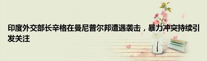 印度外交部长辛格在曼尼普尔邦遭遇袭击,暴力冲突持续引发关注