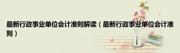 最新行政事业单位会计准则解读(最新行政事业单位会计准则)