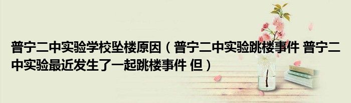普宁二中实验学校坠楼原因(普宁二中实验跳楼事件 普宁二中实验最近发生了一起跳楼事件 但)
