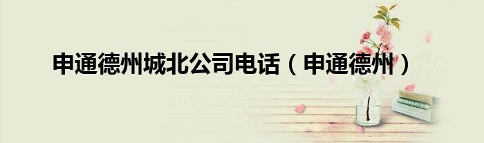 申通德州城北公司电话(申通德州)
