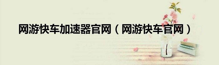 网游快车加速器官网(网游快车官网)