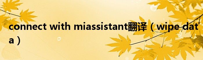 connect with miassistant翻译(wipe data)