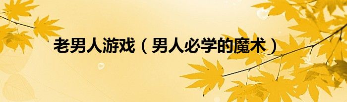 老男人游戏(男人必学的魔术)