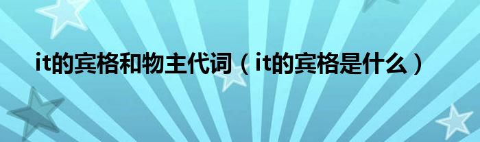 it的宾格和物主代词(it的宾格是什么)