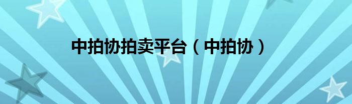 中拍协拍卖平台（中拍协）