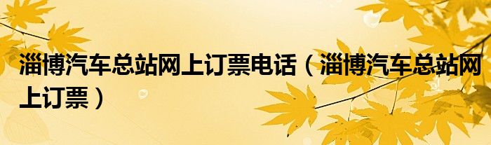 淄博汽车总站网上订票电话(淄博汽车总站网上订票)