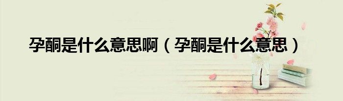 孕酮是什么意思啊(孕酮是什么意思)