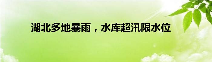 湖北多地暴雨,水库超汛限水位