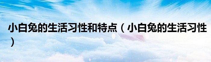 小白兔的生活习性和特点(小白兔的生活习性)
