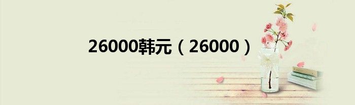 26000韩元（26000）