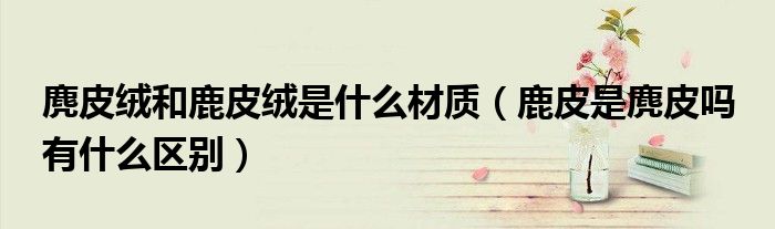 麂皮绒和鹿皮绒是什么材质(鹿皮是麂皮吗 有什么区别)