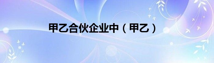 甲乙合伙企业中（甲乙）