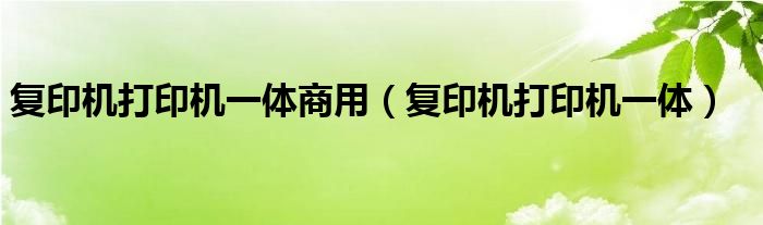 复印机打印机一体商用(复印机打印机一体)