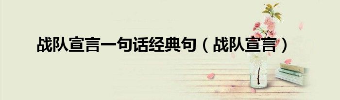 战队宣言一句话经典句(战队宣言)