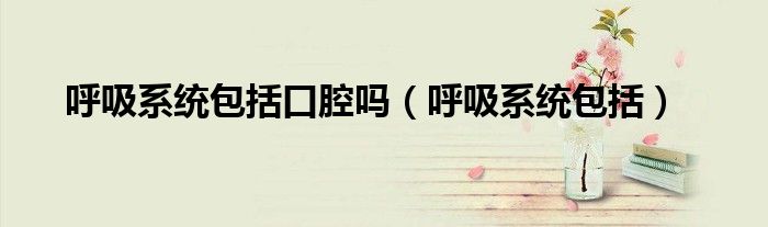 呼吸系统包括口腔吗(呼吸系统包括)