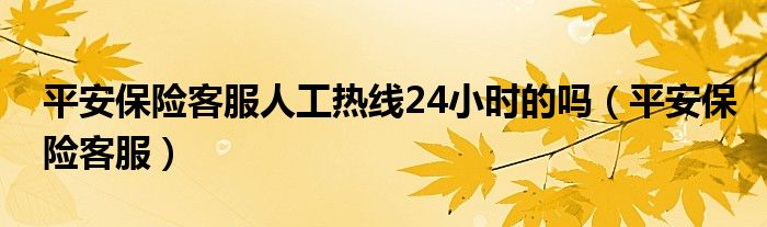 平安保险客服人工热线24小时的吗(平安保险客服)