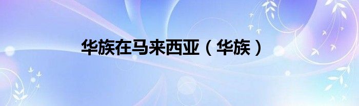 华族在马来西亚（华族）