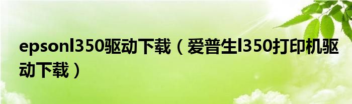 epsonl350驱动下载(爱普生l350打印机驱动下载)