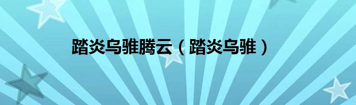 踏炎乌骓腾云(踏炎乌骓)