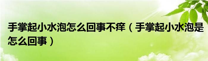 手掌起小水泡怎么回事不痒(手掌起小水泡是怎么回事)