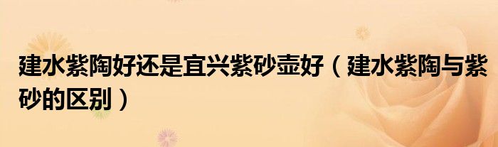 建水紫陶好还是宜兴紫砂壶好(建水紫陶与紫砂的区别)